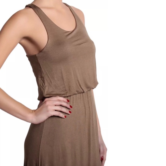 Drapey High Waist Racerback Jersey Maxi Dress - Picture 2 of 3